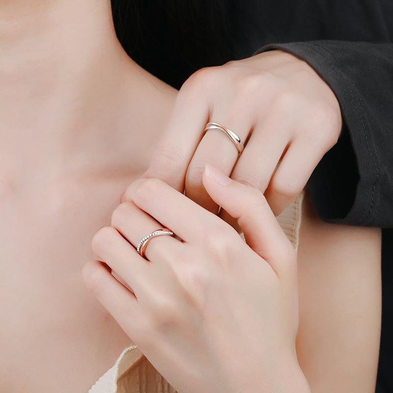 Кольца Trumium 925 Sterling Silver Bohemian Vintage X Cross Rose Gold для женщин и мужчин, свадебные украшения, парные кольца Mobius Anillos