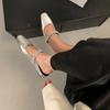 Внутреннее увеличение высоты 3 см голова сумки полушлепанцы женская обувь верхняя одежда весна и лето серебристые туфли Мэри Джейн полуподнос одинарная обувь