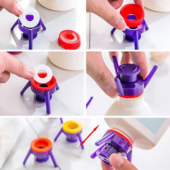 3 шт. перевернутая крышка для бутылки, герметичная, предотвращает отходы, простая в эксплуатации, многоразовая крышка для бутылки для кухонных специй