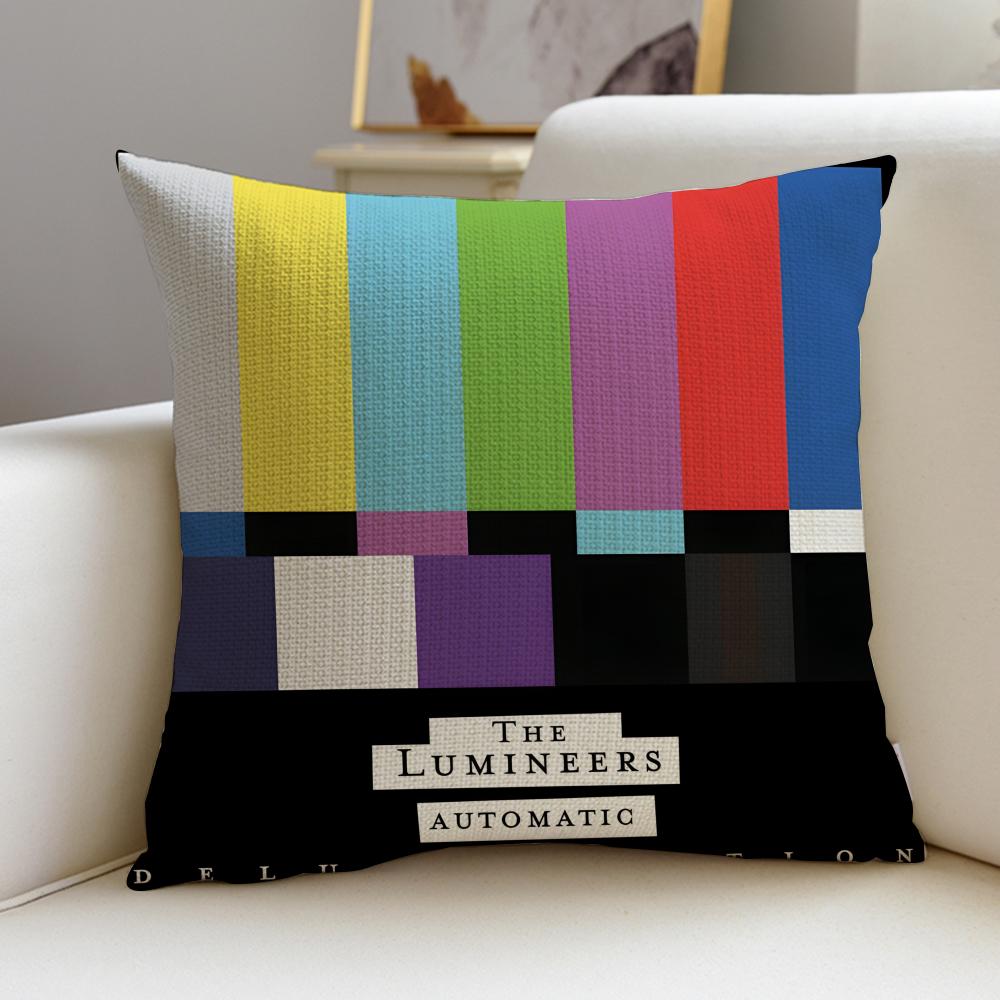 Folk TThe LumineersS Cushion Cover Breathable and skinfriendly linen pillowcase square removable and washable cushion