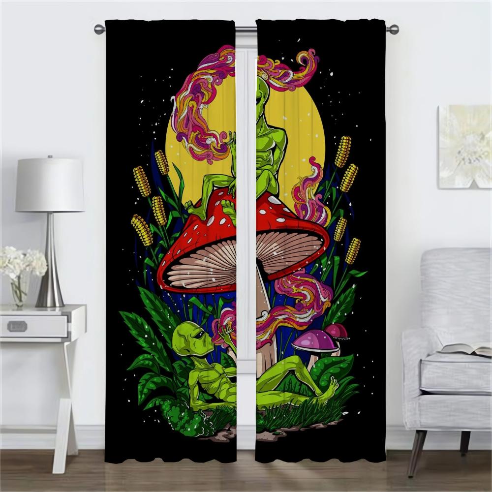 Абстрактные Грибные Узоры Домашний Интерьер Шторы 2 Части Современные Шторы Для Гостиной Для Камеры Жалюзи Затемняющие Шторы Шторы
