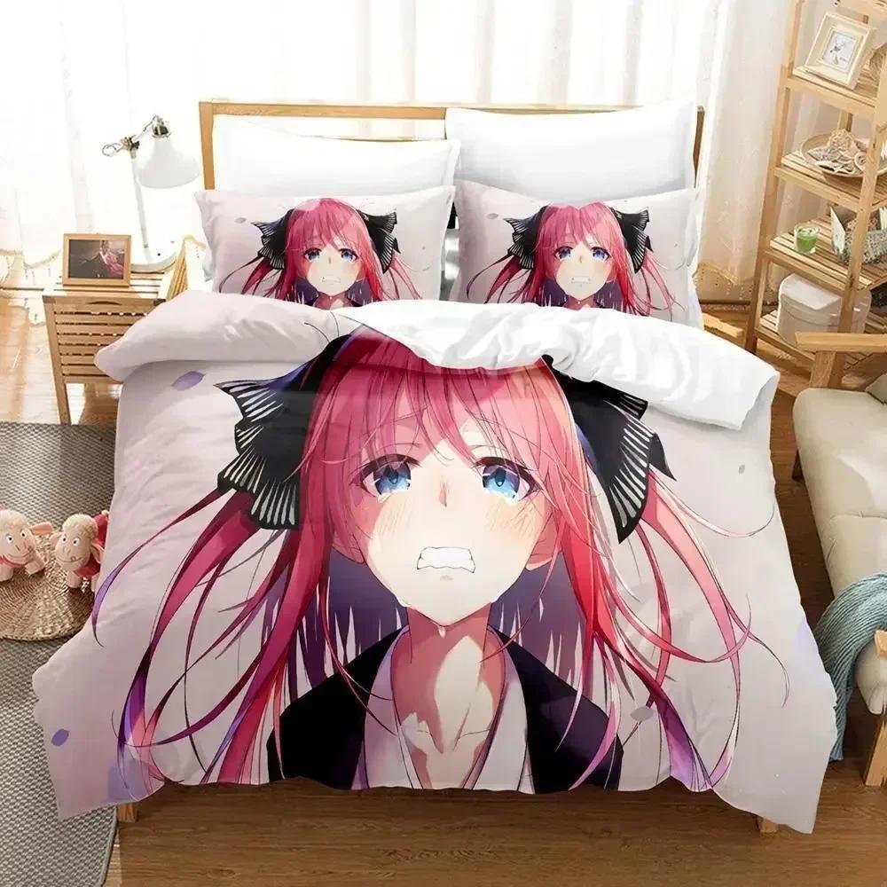 The Quintessential Quintuplets Комплект постельного белья Single Twin Full Queen King Size Комплект постельного белья Aldult Kid Bedroom Пододеяльники 3D Аниме