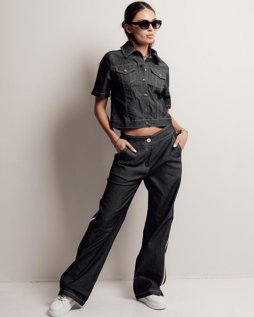 Костюм женский Butella 17024 M серый джинс (пиджак, штаны)