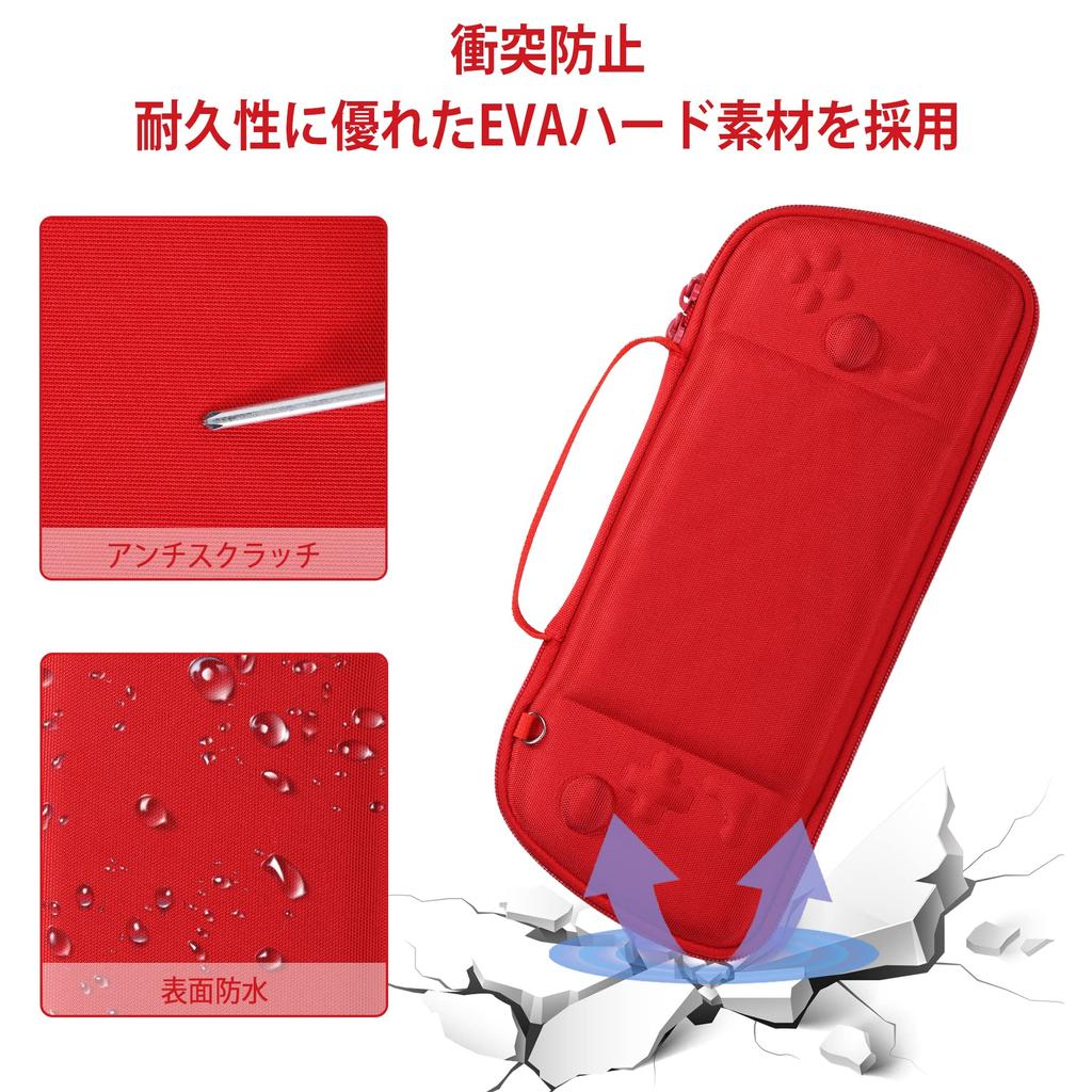 Эксклюзивный совместимый с хранилищем контроллер Hori Grip для Nintendo Switch Split Pad Red [чехол Aenllosi] Pro/Compact (Только случай)