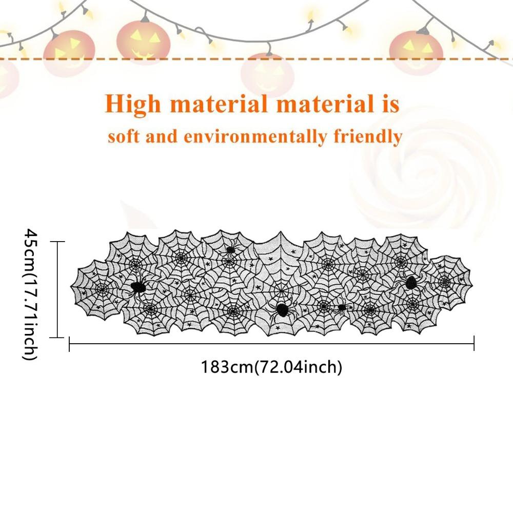 1 шт. Хэллоуин Паутина Черное Кружево Дорожка на Стол Кухня Обеденный Стол Декор В помещении На улице Вечеринка Жуткий Праздник Домашнее Украшение