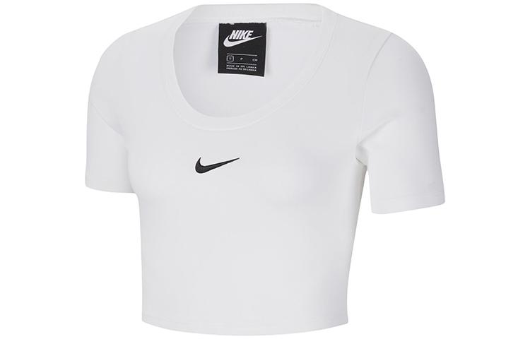 Nike Sportswear Essentials Crop Tops Women's White Crew Neck Moderate CU5174-100