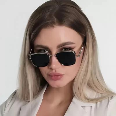 Панк Солнцезащитные очки Мужские Солнцезащитные очки для вождения Ретро Пружинная дужка Для вождения Спорт на открытом воздухе Металлические Прямоугольные Декоративные очки Женские UV400