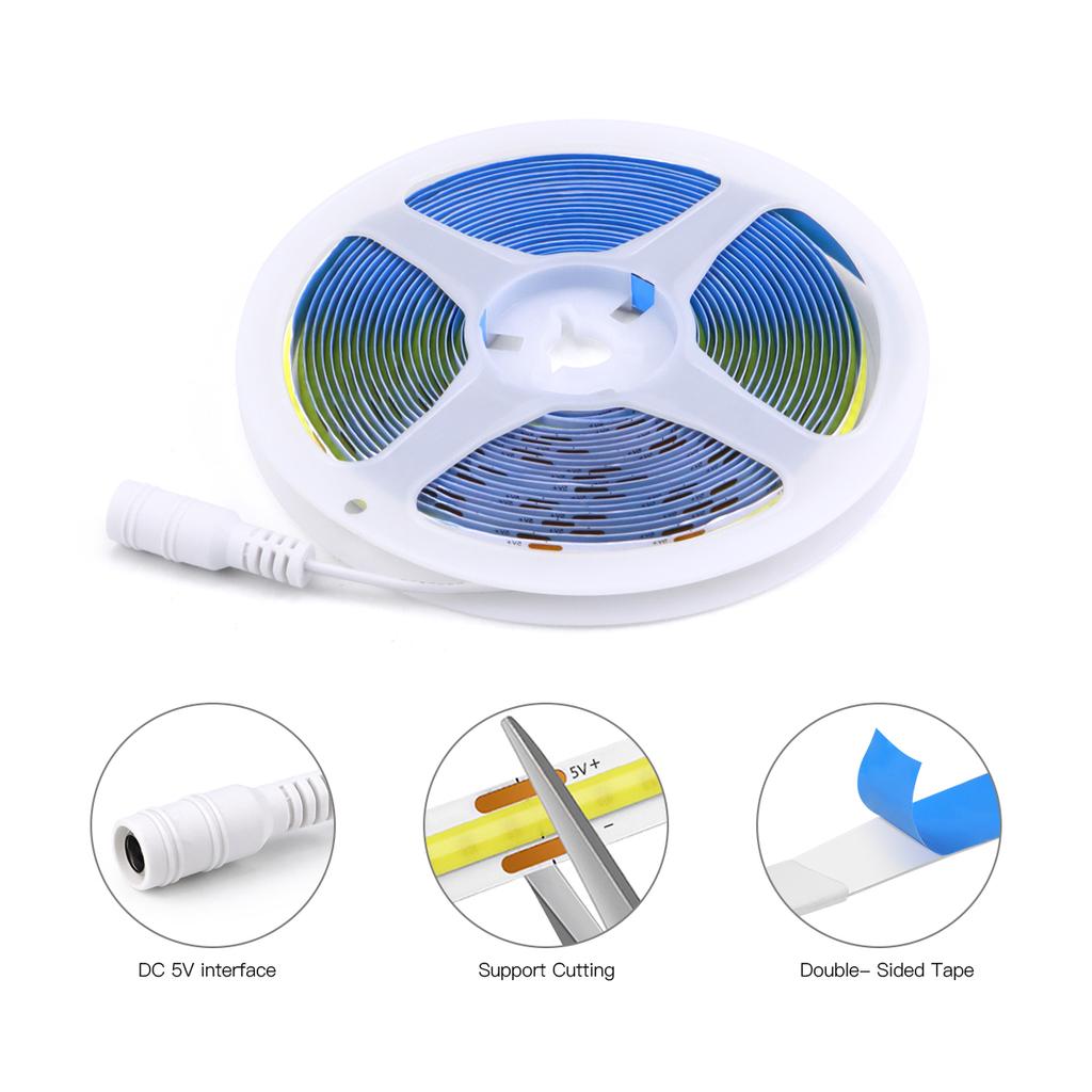 Сенсорный датчик с регулируемой яркостью COB светодиодная лента USB 5 В встраиваемый сенсорный выключатель светодиодная лента DIY книжный шкаф витрина подсветка телевизора лампа