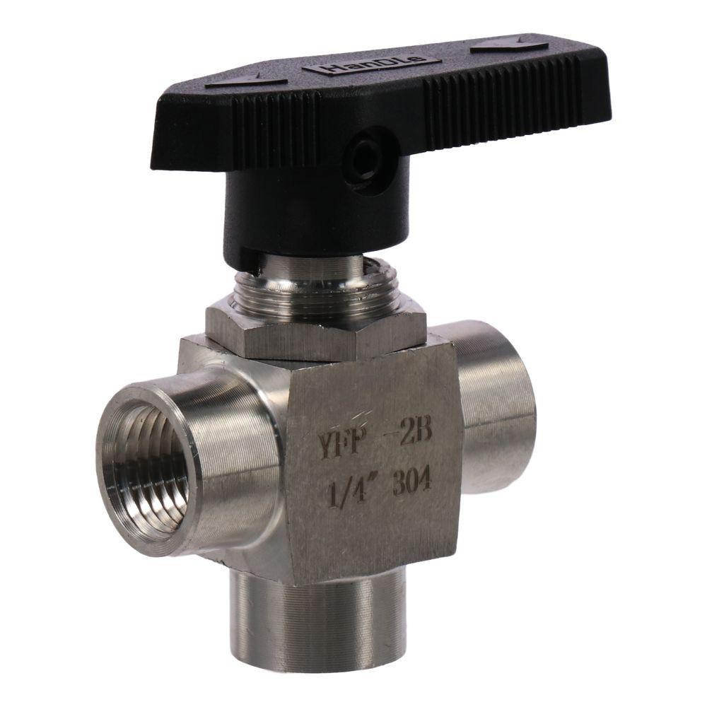 Трехходовой шаровой кран 1/4" трубка для воздуха ручной кран резьба пружинный обратный клапан водопроводная труба регулирование потока