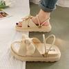 Lady Summer Slippers Thick Platform Flat Sandals with Butterfly-Knot Summer Flip Flops Sandals Women
