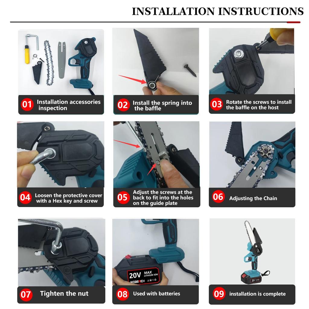 4-дюймовая/6-дюймовая мини-электрическая пила, цепная пила для фруктовых деревьев, деревообрабатывающие садовые инструменты, ручные резчики по дереву для аккумулятора Makiita 18 В