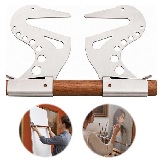 Precision Art Tool Artist Hand Support Bridge, Wooden Painting with Rod, Adjustable Stability Bridge Rest for Canvas Drawing, Fine Detailing Accessory
