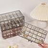 1 Pack 3 Layer 72 Grid Large Capacity Ring Earring Necklace Jewelry Storage Box Desktop Drawer Organizer Dust-Proof Storage Box