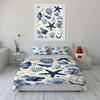 Blue starfish and seashells. Bedding sets Duvet cover sets Duvet covers Pillowcases(1 * Duvet Cover 2 * Pillowcases without duvet insert)
