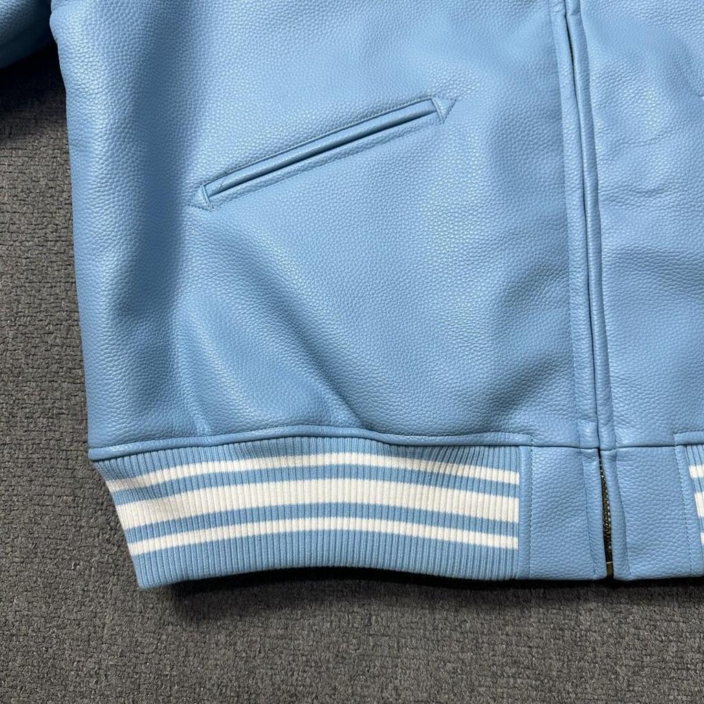 PU Leather-Lined Cotton Jacket Unisex Casual Zipper Jacket