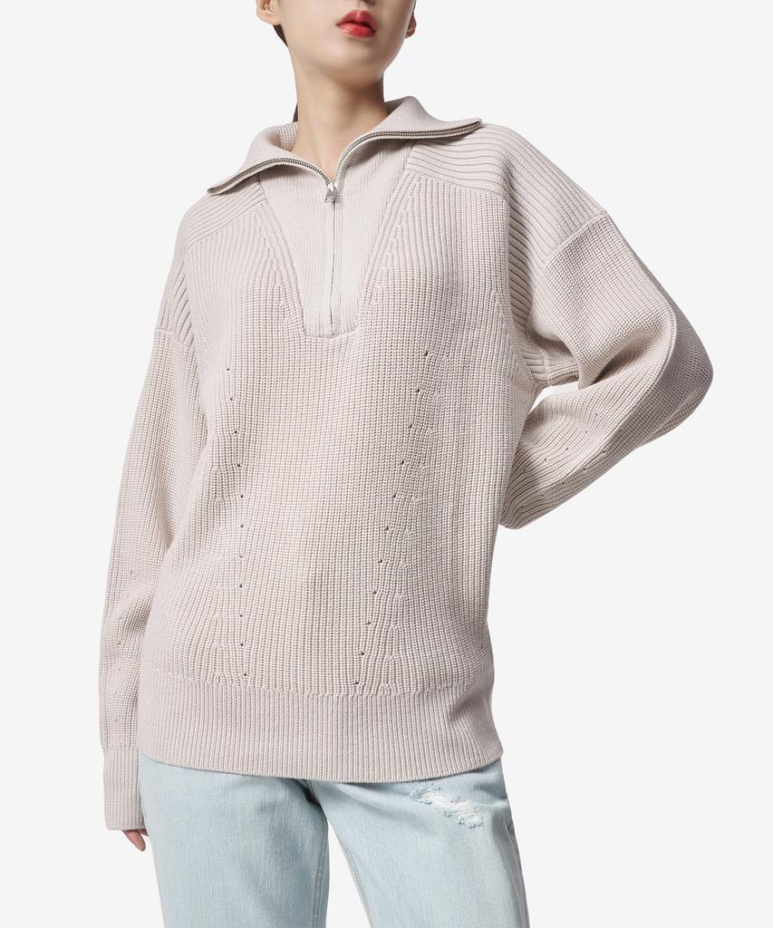 Вязаный джемпер Ijabelmalang Benny с молнией до середины - Экрю / Pu0080Faa3L80E23Ec