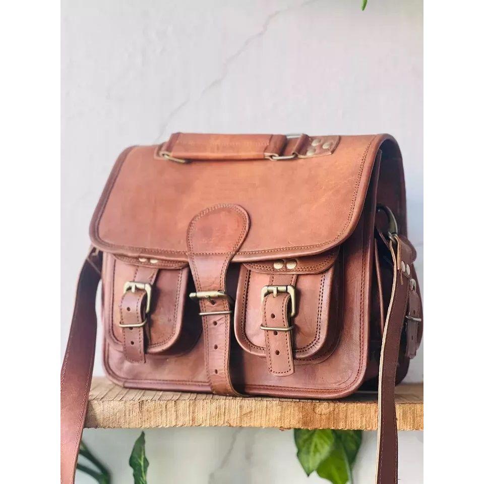 Men's Suitable Leather Vintage Laptop Handmade Briefcase Bag Satchel Messenger.