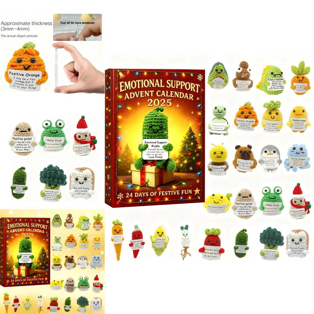 Календарь обратного отсчета до Рождества для эмоциональной поддержки, игрушка из тканого материала для семейного и детского веселья