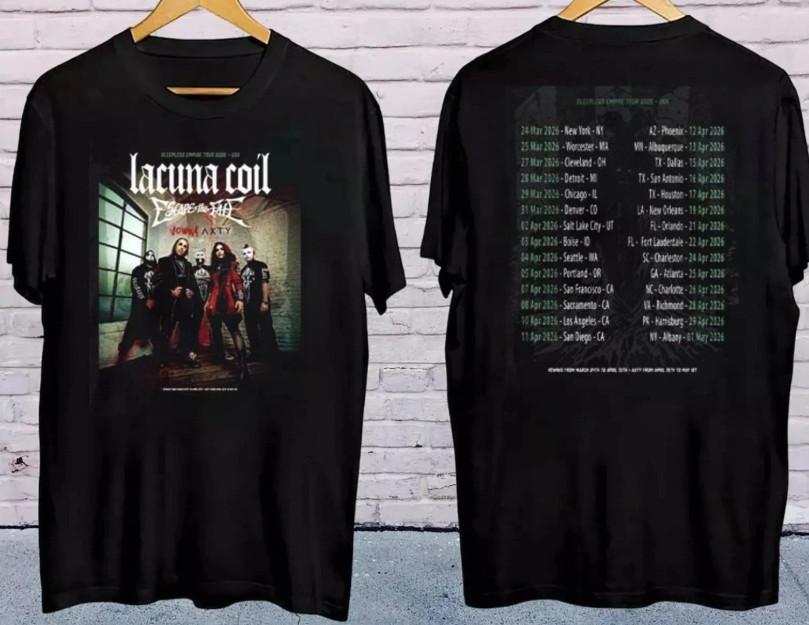 Lacuna Coil The Sleepless Empire Tour 2026 North America T-Shirt Unisex T-Shirt