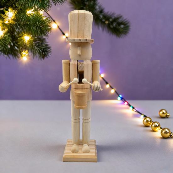 1/2/3 шт. 25/38 см Рождественская деревянная незаконченная фигурка Щелкунчика Сделай сам Пустая неокрашенная фигурка солдатика Праздничное украшение для вечеринки