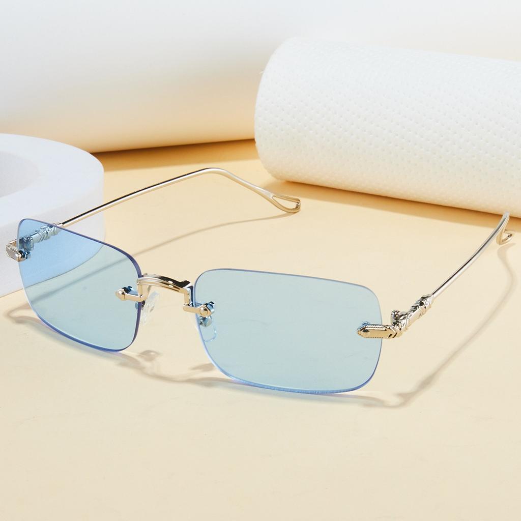 Модные ретро квадратные унисекс безободковые солнцезащитные очки с защитой от УФ-лучей, уличный стиль, универсальный дизайн, стройнящие, для мужчин и женщин