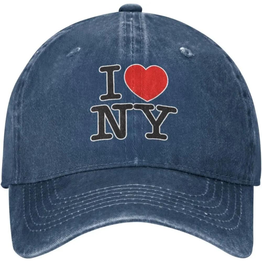 Бейсболка I Love New York из джинсовой ткани, стираная, хлопковая, регулируемая, унисекс, крутая, папина, спортивная, ковбойская шляпа, один размер
