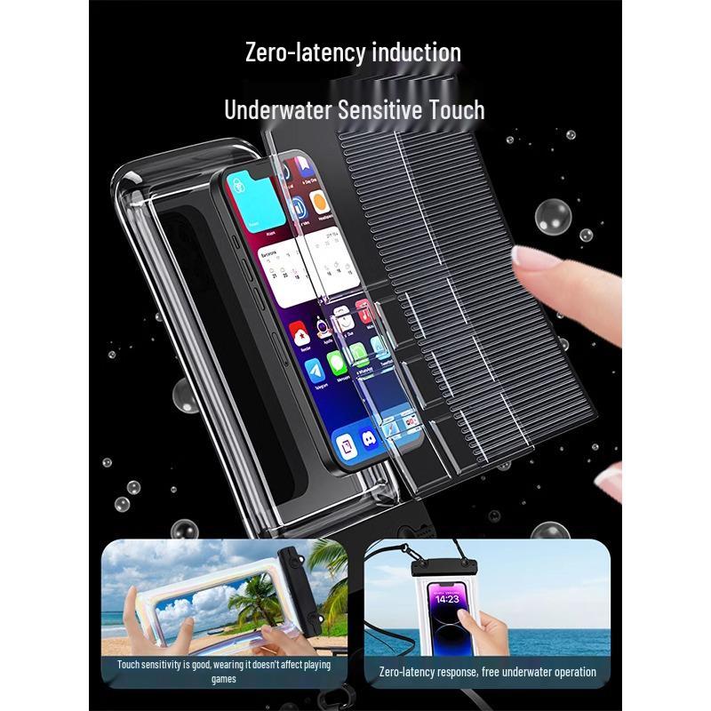 Водонепроницаемый чехол для телефона с сенсорным экраном и шейным ремешком для плавания, рафтинга и дождя - Делайте фотографии под водой