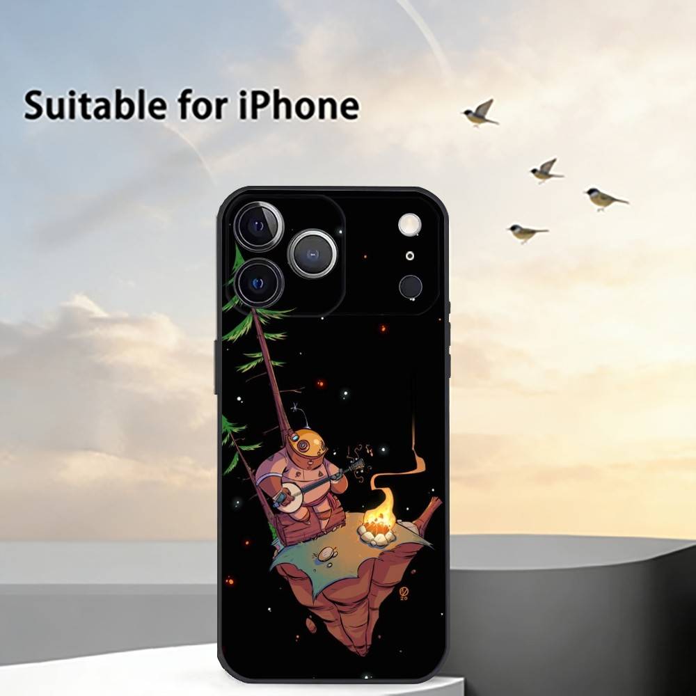 Крутой Чехол Для Телефона Outer W-Wilds Для iPhone 17, 16,15,14,13,12,11 Plus,Pro Max, Других Мягкий Черный Чехол