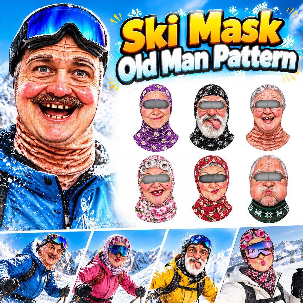 Breathable Funny Ski Mask Old Man Pattern Full Face Mask For Outdoor/Cycling/Pranks/Party