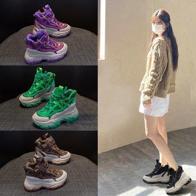 Внутренняя высота увеличивает обувь с шипами толстая подошва женская обувь повседневная модная женская обувь