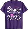 Senior 2025 Pink Tassel Class Of 2025 Graduate Graduation Tshirt Letters Printed Saying Tee Top Schoolwear Clothes Novelty Gift