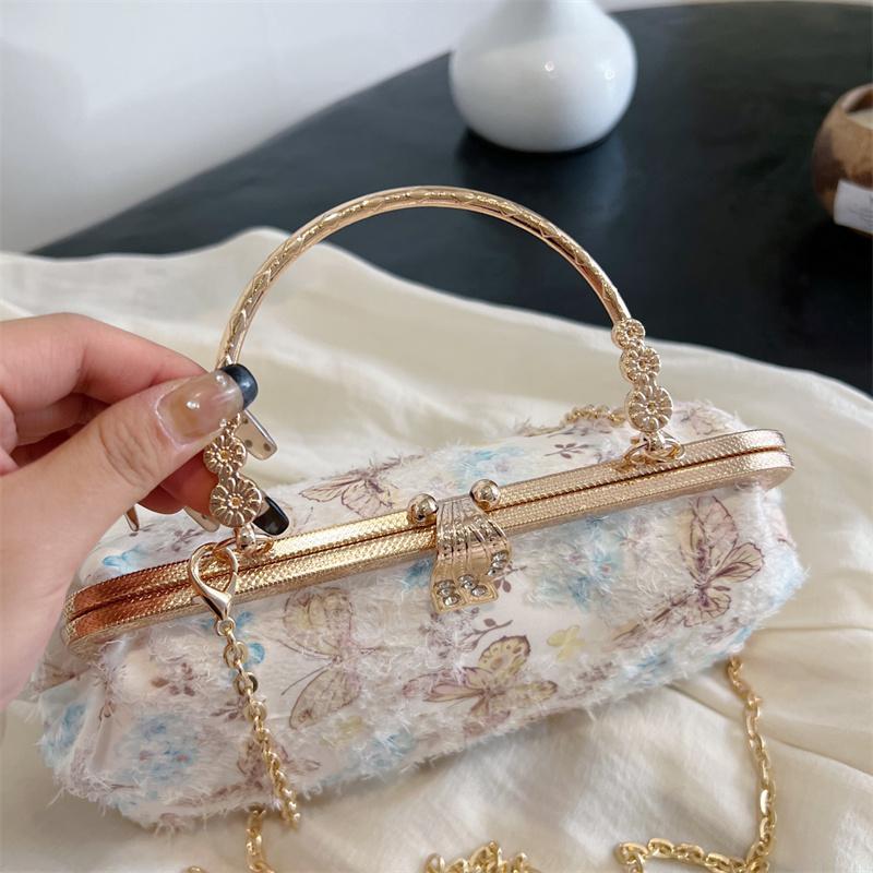 Новая сумочка с украшением в виде бабочки, шикарный свадебный клатч с замком-ракушкой, женские сумки и кошельки, сумки через плечо, сумки-мессенджеры