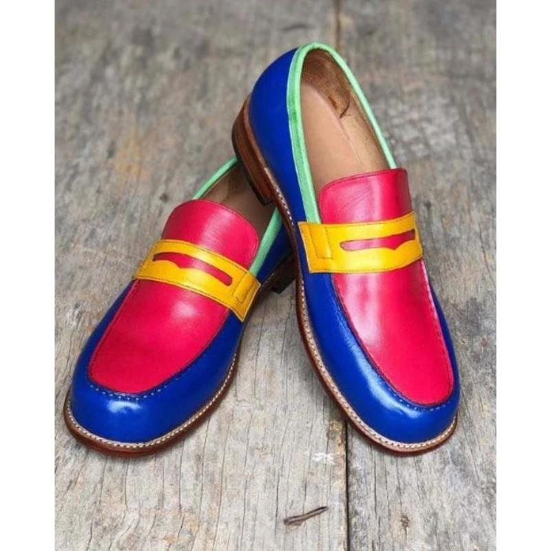 Новые мокасины мужские туфли PU разноцветные модные деловые повседневные свадебные вечерние банкетные классические туфли в британском стиле CP012