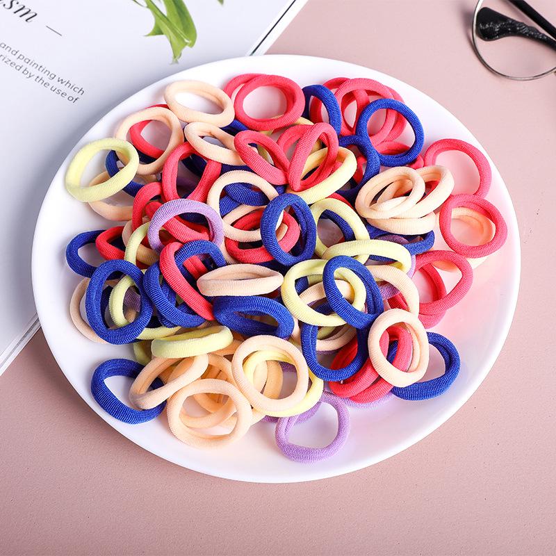2.5cm Children's No-Damage Hair Ties, Seamless Scrunchies, Baby Headbands, Rubber Bands - Pack of 50