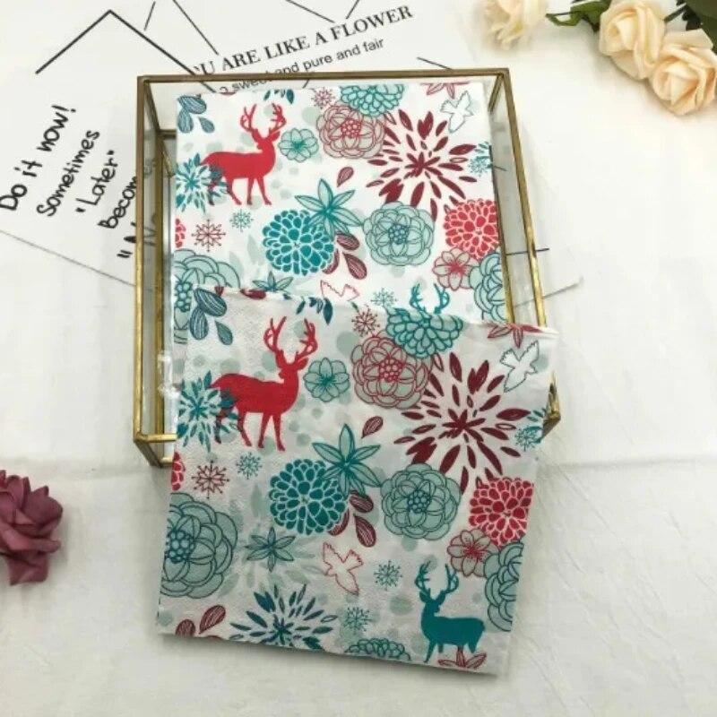 Disposable Party Napkin Double Layer 20 Pieces/Pack Fawn Pattern