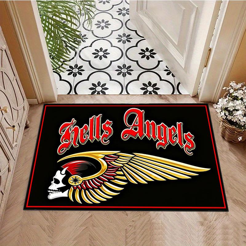 Hells Angels Motorcycle-Themed Rug, suitable for living room, bedroom, game room, computer room and home décor.