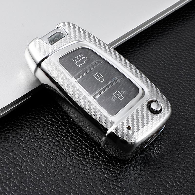 Carbon Fiber Pattern Key Cover for Hyundai Reina, Verna, Ruiyi, Sonata 8