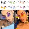 Costume Rimless Party Irregular Dragonfly Wing Sunglasses Shades Diamond Sun Glasses Bling