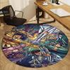 Saint Seiya Pattern Round Rug, Indoor/Outdoor Mat, for Picnic, Gameroom, Bedroom, Office, Living Room, Home Decor Carpet, Birthday Gift
