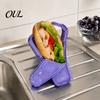 Eco Friendly Food Bag Silicone Burrito Holder, Foldable Wraps Storage Box for Sandwich Hot Dog, Holder Collapsible Sushi Roll Container Picnic Travel,
