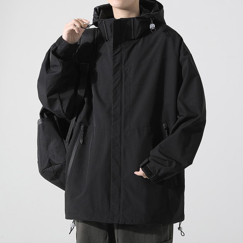 Куртки мужские весна и осень модная брендовая верхняя одежда с капюшоном универсальные мужские водонепроницаемые куртки мужская одежда
