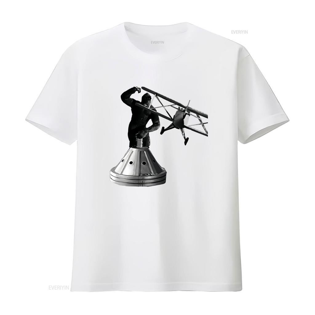 King Kong 1933 Movie Tower T Shirt vintage Washed Slightly Casual Top For Everyday Wear graphic Comfortable fashion Stylish