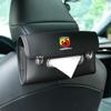 Stylish Abarth Car Tissue Case with Mounts Vertically or Custom Accessory for New Car Interior Tissue Visor Leather Button Hook Large Convenient