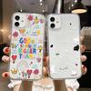 Милый Кавайный Кот Собака Наклейка Чехол для Телефона для iPhone 17 16 15 14 13 12 11 Pro Max Plus Корейский Стиль Ударопрочный Прозрачный Мягкий ТПУ Чехол