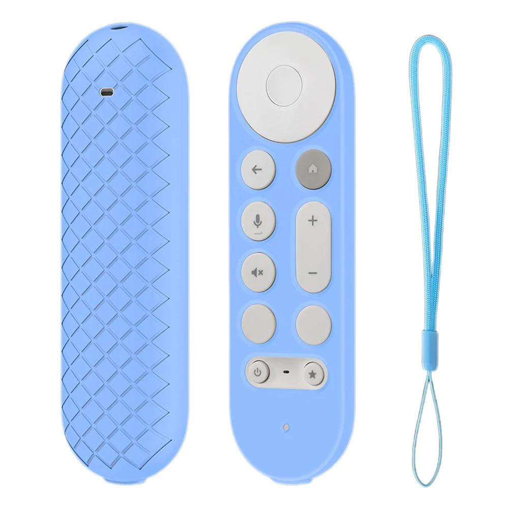 Silicone Remote Case Anti-Slip Protective Cover with Lanyard TV Remote Control Case Remote Cover for Google TV Streamer 4K