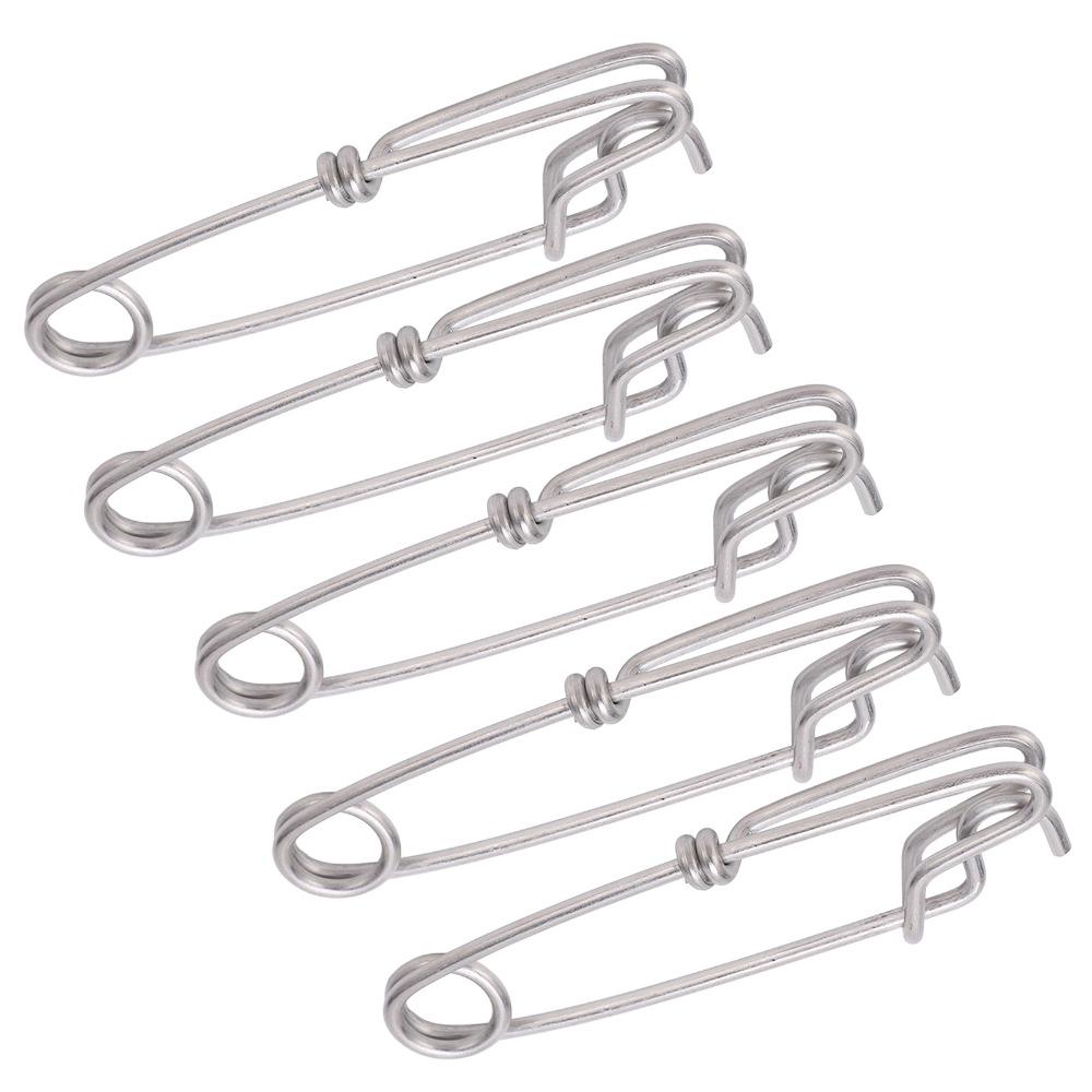 5 шт. 5 размеров Зажимы для длинной лески Легко надеваются/снимаются Рыболовные соединители Прочный штифт с закрытым ушком Ловля тунца