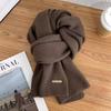 Women's Winter Knitted Scarf Solid Color Small Scarf Trendy Korean Thickened Warm Versatile Long Neck