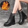 Shoes Support Martin Boots Spring and Autumn Single Fleece Boots Year British Style Fleece Platform Boots