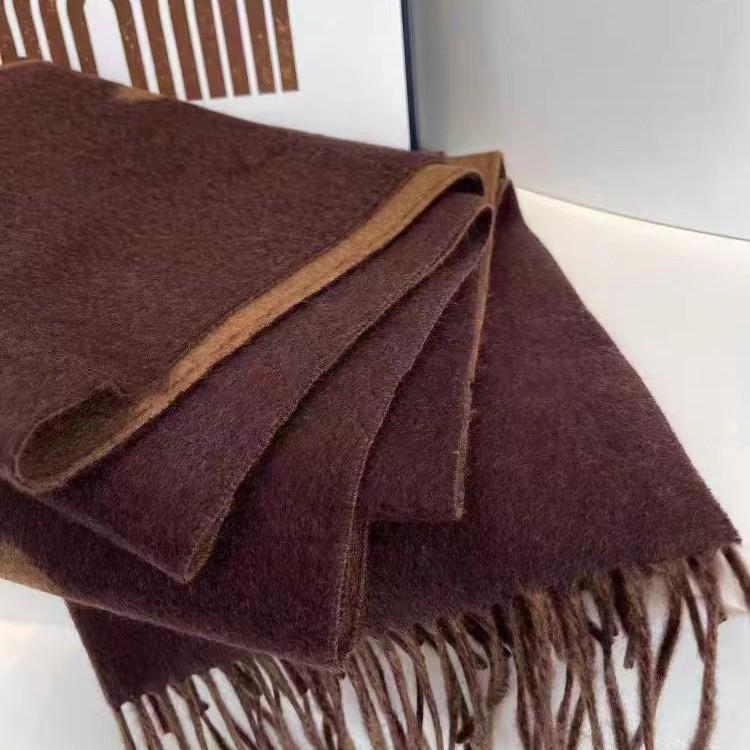 Double-sided Wool Cashmere Scarf Women's High-end Autumn and Winter Presbyopia Letter Shawl