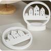 Circular House Silicones Molds with Base Molds for Gypsum Decorations, Wreath Silicones Molds with Base Molds